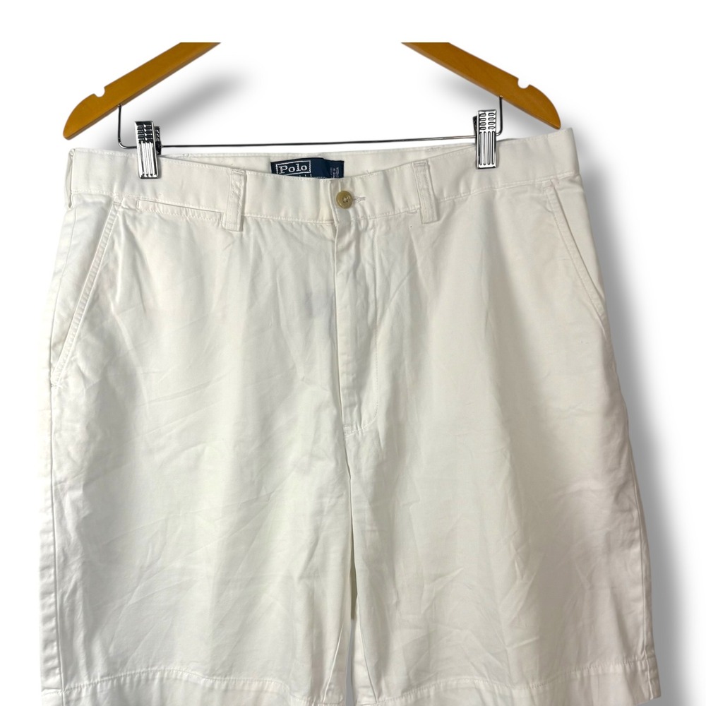 Vintage Polo Ralph Lauren Prospect Shorts Men 36 White Cotton Classic Pony Logo